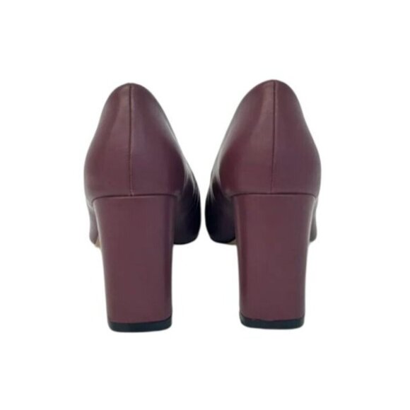 PIERRE DUMAS / Lover-1 / Burgundy  / Block Heel / Pointed / Toe Pumps - Picture 5 of 10